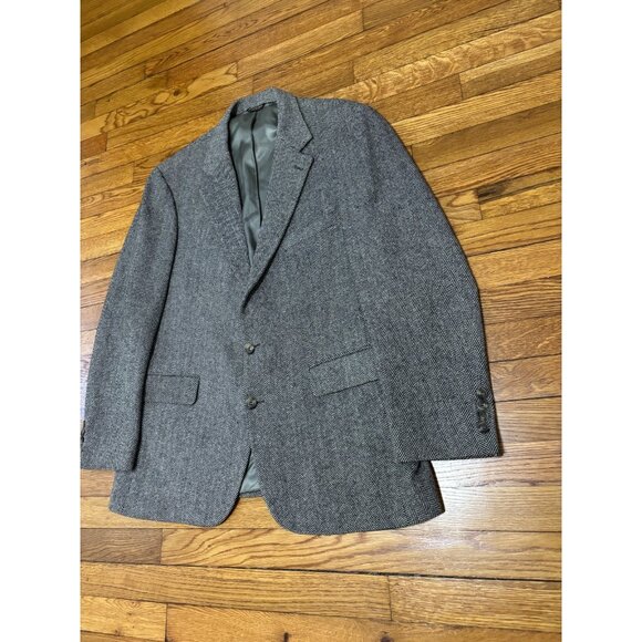Vintage Bill Blass Mens Blazer Jacket 42R Gray Houndstooth Tweed Sport Coat - Picture 2 of 9